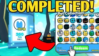 COMPLETED Pet Collection amp MAX PETS EQUIPPED in Pet Simulator X [upl. by Ahsii409]