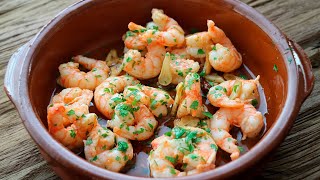 Gambas al Ajillo  Tapa típica española receta tradicional [upl. by Kabab]