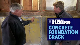 How To Fix a Concrete Foundation Crack  This Old House [upl. by Damara]