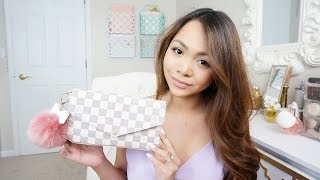 Whats in my Bag  REVIEW  Louis Vuitton Pochette Felicie Damier Azur  Charmaine Dulak [upl. by Ytsirhc]