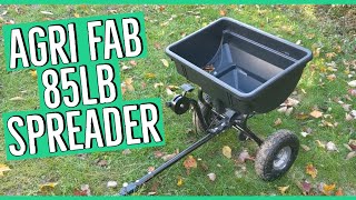 Agri Fab 85LB Tow Behind Spreader ReviewGrass Update [upl. by Akli]