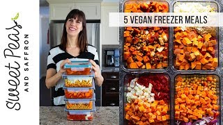 5 Vegan Freezer Meals in 1 Hour [upl. by Bili253]