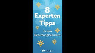 Bewerbungsschreiben  8 Experten Tipps shorts [upl. by Mayce]