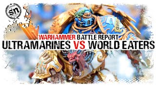 Ultramarines vs World Eaters  Warhammer 40000 Battle Report [upl. by Eulalee]