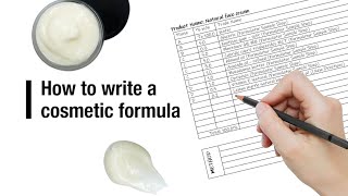 How to write a cosmetic formula [upl. by Nava]