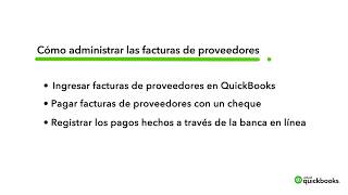 Cómo administrar las facturas de proveedores en QuickBooks Online [upl. by Brandyn417]