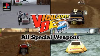 Vigilante 8 2nd Offense  All Special Weapons  PS1 [upl. by Eelidnarb]