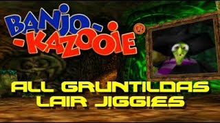 Banjo Kazooie ALL Gruntildas Lair Jiggies [upl. by Nosreme1]