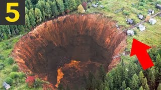 Top 5 Largest Sinkholes Caught on Camera [upl. by Natassia]