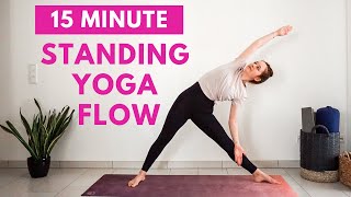 15 min STANDING YOGA FLOW  Yoga without mat  Yoga with Uliana [upl. by Dickey]