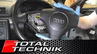 How to Remove Airbag  Audi A4 S4  B6 20002005  TOTAL TECHNIK [upl. by Tekla]