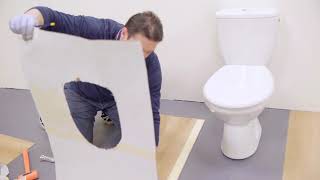 How to install Luxury Vinyl Tiles around toilets [upl. by Meade]