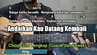 Kunci Gitar Andaikan Kau Datang  KoesPlusCowok dan Cewek Mudah [upl. by Menashem]