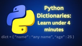 Learn Python dictionaries in under 4 minutes pythondictionaries pythondictionary [upl. by Ailisec]