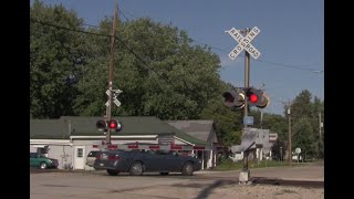 Railroad Crossings On BNSF Barstow Sub Part 3 ft 4 Class 1s On NTWGAL [upl. by Artemahs]