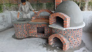 Outdoor Multifunc Wood Stove  How To Building  DIY Pizza Oven Making [upl. by Bouldon975]