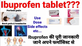 Ibuprofen tablets ip 400 mg Uses Side effectsDose and precautions In Hindi [upl. by Kleinstein]