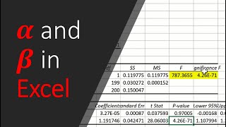 Alpha and Beta in Excel [upl. by Zetrom407]