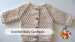 Crochet Easy Alpine Stitch Baby Cardigan [upl. by Lan406]