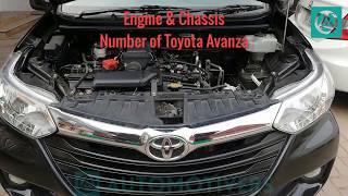 How to Find Engine amp Chassis Number of Toyota Avanza  Location of Engine Number of Avanza [upl. by Ennazzus]