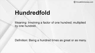 Hundredfold Meaning [upl. by Enilegnave279]