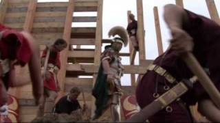 Roman legionaries build fortress wall [upl. by Irrol57]