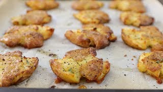 Crispy Smashed Potatoes Recipe [upl. by Tosch677]