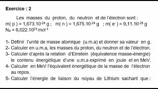 Exercice  2 Atomistique [upl. by Shaun]