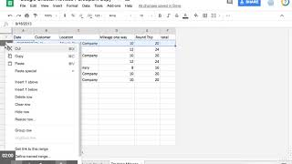 Google Sheets Tracking Mileage [upl. by Ahsikin680]