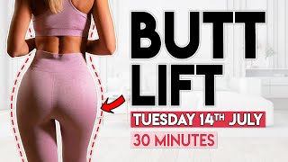 BUTT LIFT PILATES WORKOUT shape amp tone  30 minute Workout [upl. by Eleik229]