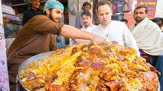 Street Food in Peshawar  GOLDEN PULAO Mountain  Charsi Tikka Kabab  Pakistani Street Food Tour [upl. by Nylear783]