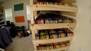 Pantry Storage Shelves with 1000 Can Food Rotation [upl. by Livingston]