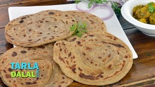 Lachha Paratha Recipe Whole Wheat multi Layered Indian Bread by Tarla Dalal [upl. by Annaear]