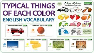 Typical things of each colour  English Vocabulary Lesson [upl. by Arramahs977]