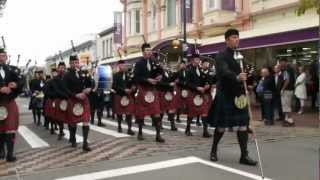 ILT City of Invercargill Highland Pipe Band  Winning and Innovative Street March  Timaru 2013 [upl. by Martreb]