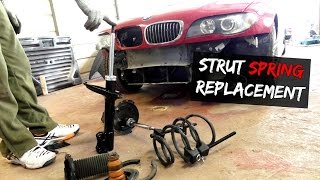 HOW TO REMOVE and INSTALL SPRING ON STRUT SHOCK McPherson Suspension [upl. by Carlo358]