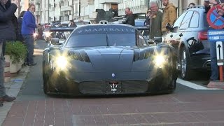 Maserati MC12 GT1 Centenario on the PUBLIC ROAD in KnokkeHeist  INSANE SOUND  BURNOUT [upl. by Oap]