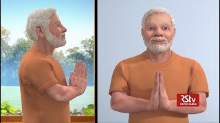 PM Modi shares animated video of Surya Namaskar promotes yoga [upl. by Oyr]