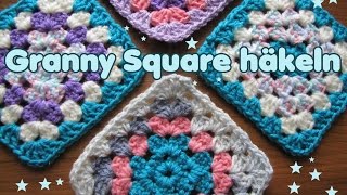 Granny Square klassisch mit Farbwechsel häkeln Tutorial [upl. by Samuelson]