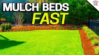 How to MULCH lawn and garden BEDS FAST [upl. by Ardnoel]