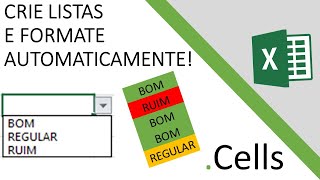 EXCEL  Crie uma lista suspensa e formate células com cores [upl. by Delanty]