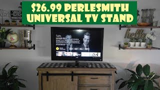 Perlesmith Universal Flat Screen TV Base Stand Assembly And Review [upl. by Aretina]