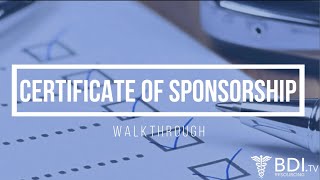 Certificate of Sponsorship CoS walkthrough  BDI Resourcing [upl. by Anilrahc]