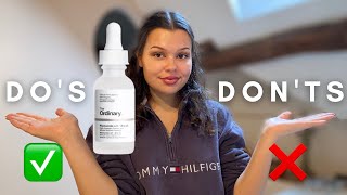 HOW TO PROPERLY USE THE ORDINARY NIACINAMIDE SERUM  Dos and Donts [upl. by Kylila748]