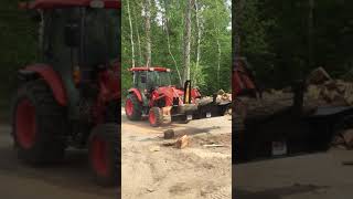 Firewood Processor  Halverson HWP120 on a Kubota tractor [upl. by Ambrogino865]