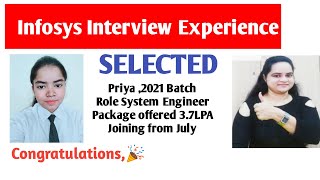 Infosys interview experience  Infosys interview questions  System Engineer [upl. by Alyehc]