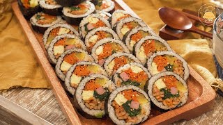 Korean GimbapKimbap with The Secret Recipe to Cook Rice Perfectly with cast iron pot [upl. by Adamsen]