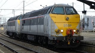 Belgium Passenger amp Freight Trains at Schaerbeek Station Brussels [upl. by Ayifa43]