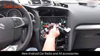 How to remove and upgrade radio to the 121 inch Android GPS Car Radio for Citroen C4L Installation [upl. by Enialehs]