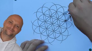 Anleitung Blume des Lebens zeichnen  Tutorial  Kreisblume oder Zirkelblume zeichnen [upl. by Irrep]